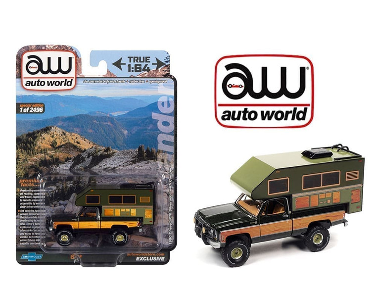 Auto World 1:64 1980 Chevrolet K10 Silverado With Camper Limited 2,496 Pcs -auto World Store Exclusives- Diecast