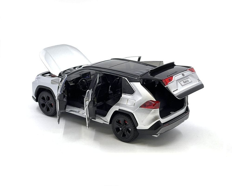 Mijo Exclusives 1:24 Toyota Rav4 Hybrid Xse Silver With Black Top- Diecast