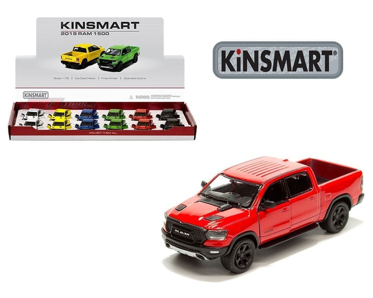 Kinsmart 1:78 2019 Ram 1500 6 Colors Display Tray Set Of 12- Diecast