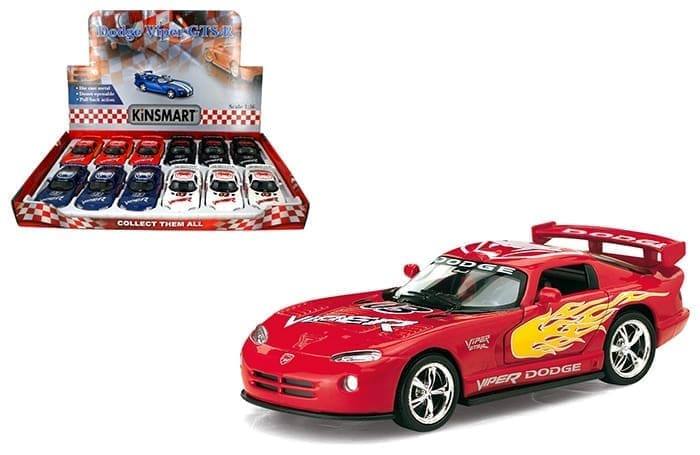 Kinsmart 1:36 Dodge Viper Gtsr Racing Version 4.7 Display Tray Box Of 12- Diecast