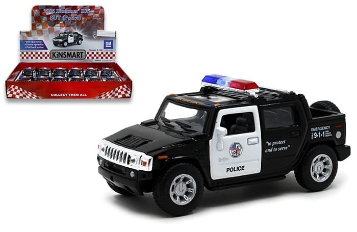 Kinsmart 1:40 2005 Hummer H2 Sut Police 4.5 Display Tray Set Of 12- Diecast