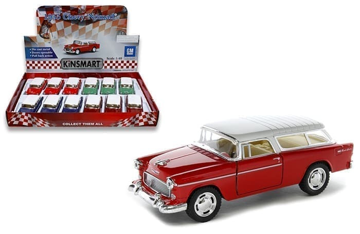 Kinsmart 1:40 1955 Chevrolet Nomad 4.8 Display Tray Set Of 12- Diecast