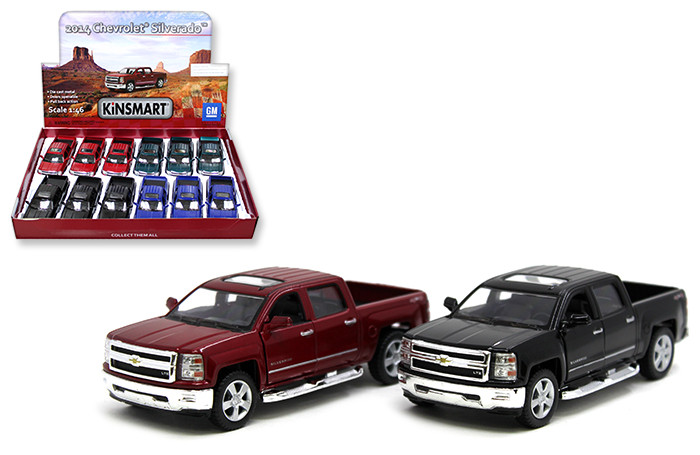 Kinsmart 1:46 2014 Chevrolet Silverado 5 Display Tray Set Of 12- Diecast