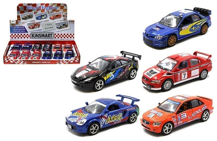 Kinsmart 1:36 Street Fighter 5 (kt5072d) Display Tray Set Of 12- Diecast