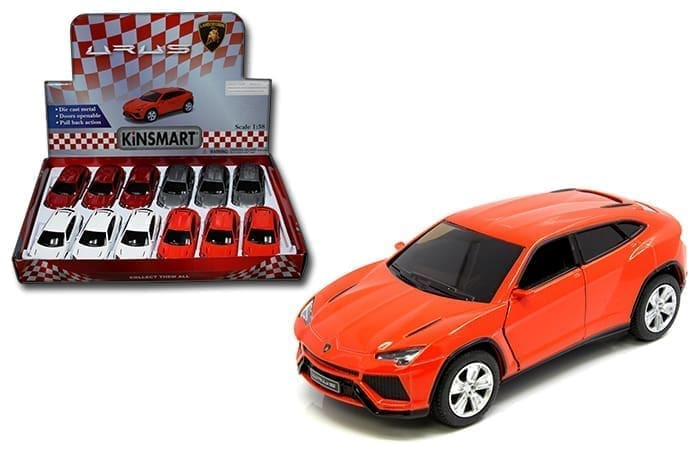 Kinsmart 1:38 Lamborghini Uris 5 (kt5368d) Display Tray Box Of 12- Diecast