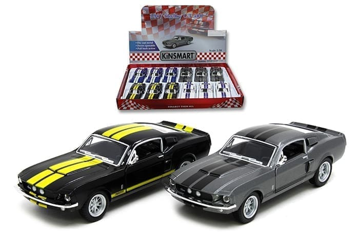 Kinsmart 1:38 1967 Shelby Gt500 Stripes 4.8 Kt5372d Display Tray Set Of 12- Diecast