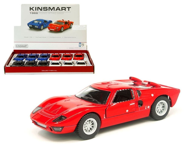 Kinsmart 1:32 1966 Ford Gt40 Mk Ii 5 (kt5427d) Display Tray Set Of 12- Diecast
