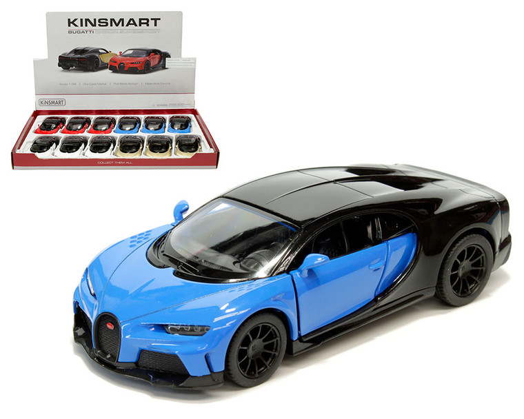 Kinsmart 1:32 Bugatti Chiron Supersport 5 (kt5423d) Display Tray Set Of 12- Diecast