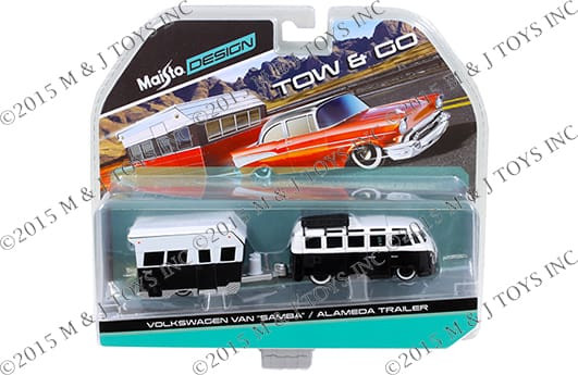 Maisto 1:64 Tow & Go Volkswagen Van samba / Alameda Trailer- Diecast