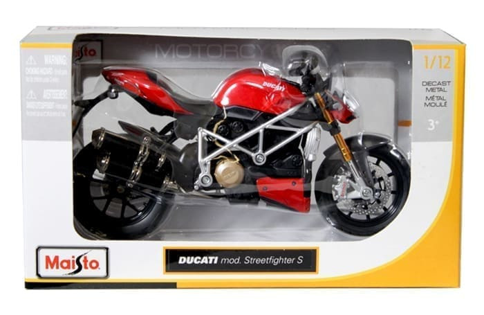 Maisto 1:12 Ducati Mod. Streetfighter S Red Motorcycles- Diecast