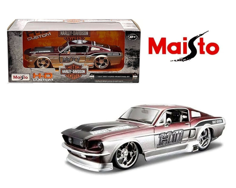 Maisto 1:24 1967 Ford Mustang Gt- Harley-davidson Custom- Diecast