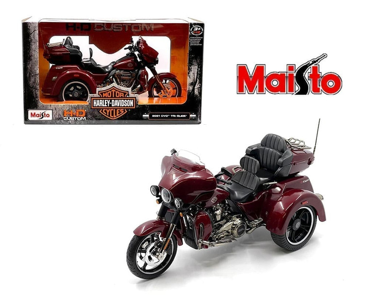 Maisto 1:12 2021 Harley-davidson Cvo Tri Glide With Stand H-d Custom Motorcycles- Diecast