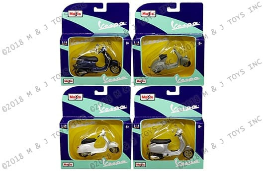 Maisto 1:18 Vespa Assortment (4 Styles)- Diecast
