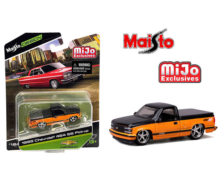 Maisto 1:64 1992 Chevrolet 454 Ss Custom Two Tone Orange Black Design Lowriders Mijo Exclusives Limited Edition 3,600 Pieces- Diecast Maisto 1:64 1992 Chevrolet 454 Ss Custom Two Tone Orange Black Design Lowriders Mijo Exclusives Limited Edition 3,600 Pieces- Diecast