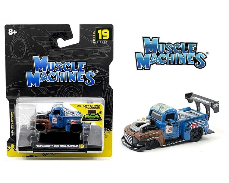 Muscle Machines 1:64 Old Smokey 1949 Ford F1 Pickup Model 19- Diecast