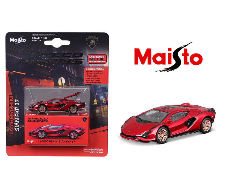 Maisto 1:64 Speed Icons Lamborghini Sian Fkp 37 Red- Diecast