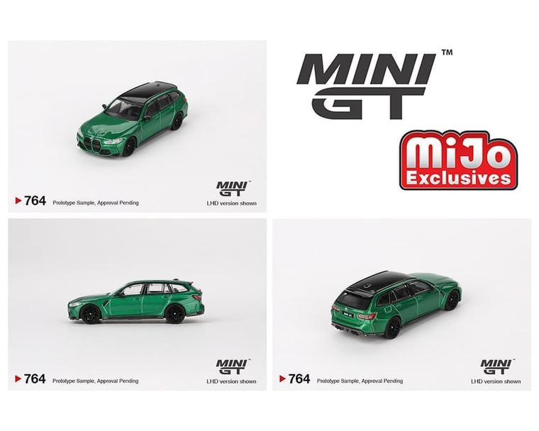 Mini Gt 1:64 Bmw M3 Competition Touring Isle Of Man Green Metallic Mijo Exclusives- Diecast