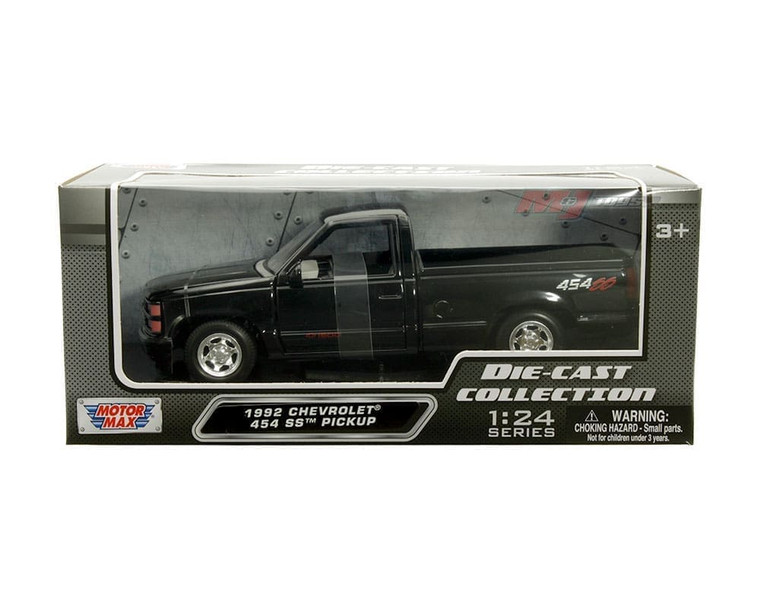 Motormax 1:24 1992 Chevrolet 454 Ss Pickup Black- Diecast