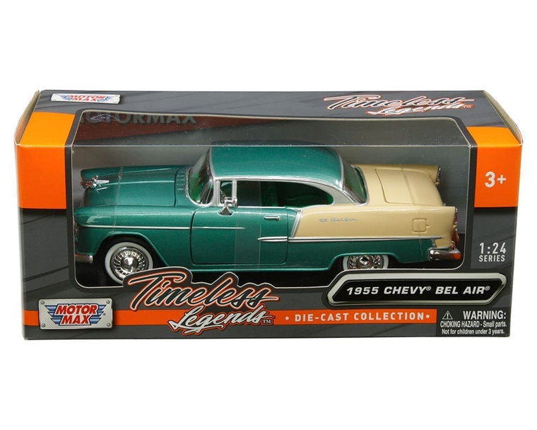 Motormax 1:24 1955 Chevrolet Bel Air 2 Tone (green With Cream) Timeless Legends- Diecast