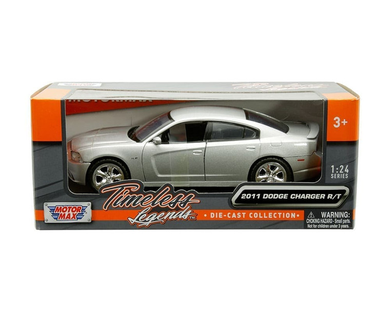 Motormax 1:24 2011 Dodge Charger R/t Silver Timeless Legends- Diecast