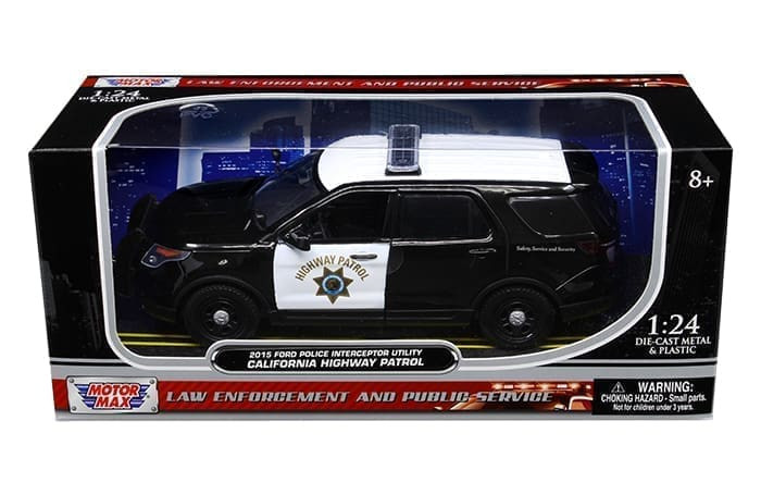 Motormax 1:24 2015 Ford Police Interceptor Utility Chp (california Highway Patrol) Black/white Law Enforcement- Diecast