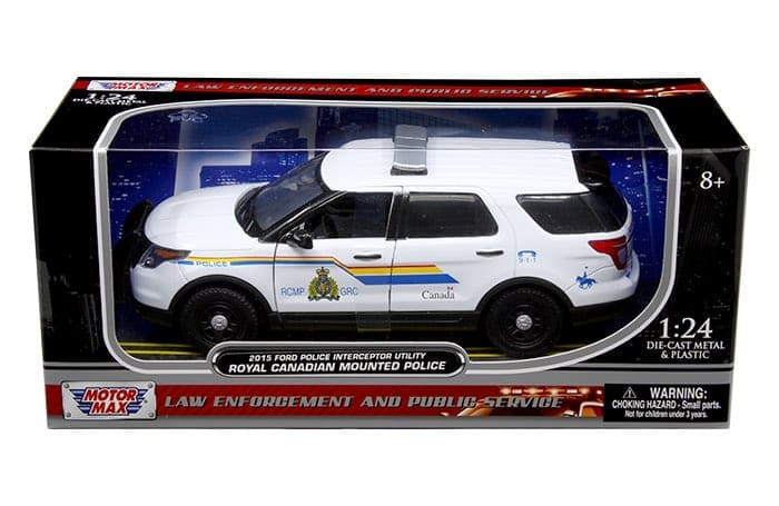 Motormax 1:24 2015 Ford Police Interceptor Utility With Lightbar Rcmp Canadian Police- Diecast