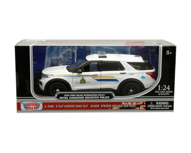 Motormax 1:24 2022 Ford Police Interceptor Utility Royal Canadian Mounted Police White With Lightbar Law Enforcement And Public Service- Diecast