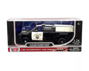Motormax 1:27 2019 Ram 1500 Laramine Crew Cab California Highway Patrol Black Law Enforcement And Public Service- Diecast