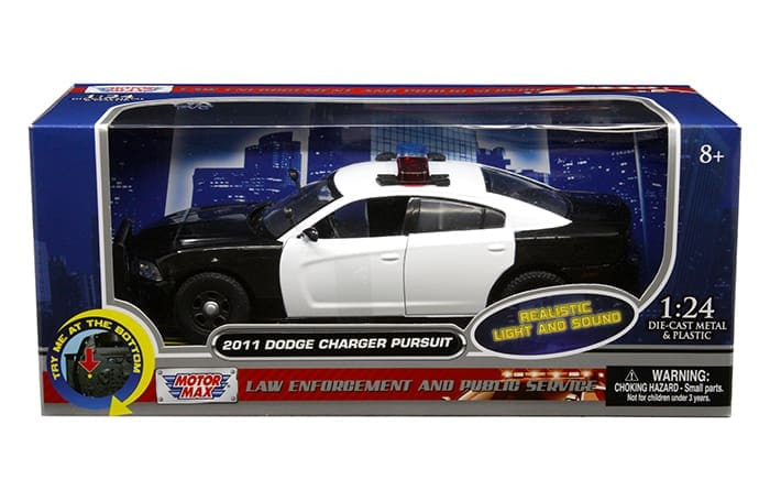 Motormax 1:24 2011 Dodge Charger Pursuit With Lights And Ic Sounds Law Enforcement- Diecast