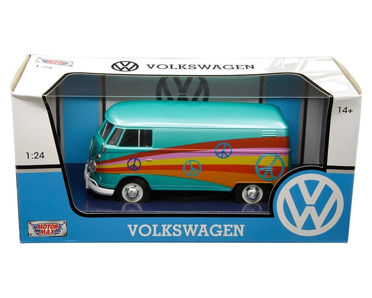 Motormax 1:24 Volkswagen Type 2 T1 Delivery Van Peace- Diecast