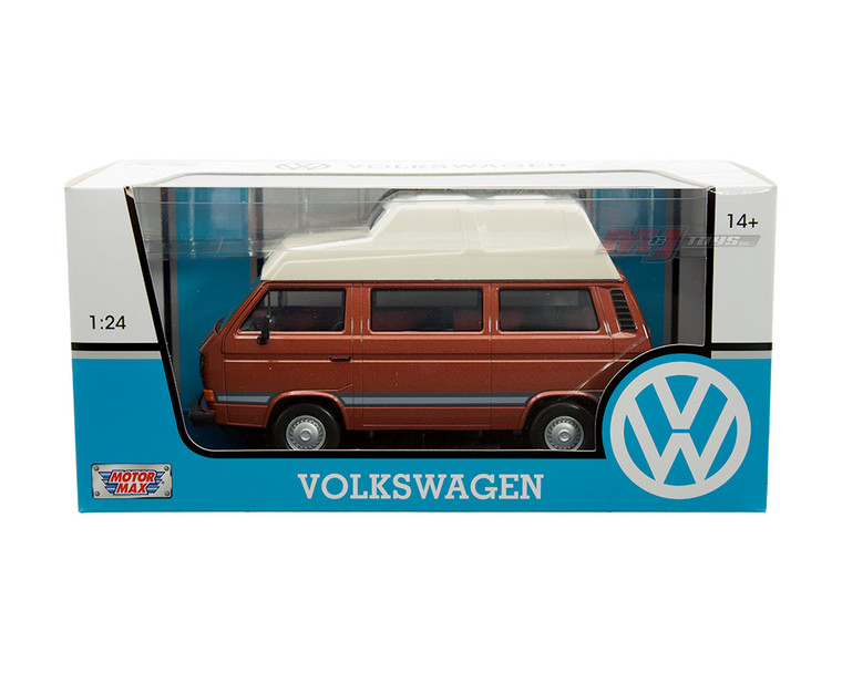 Motormax 1:24 Volkswagen Type 2 (t3) Camper Tan Metallic With Beige Top- Diecast