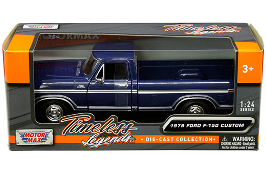 Motormax 1:24 1979 Ford F-150 Custom Dark Blue- Timeless Legends- Diecast