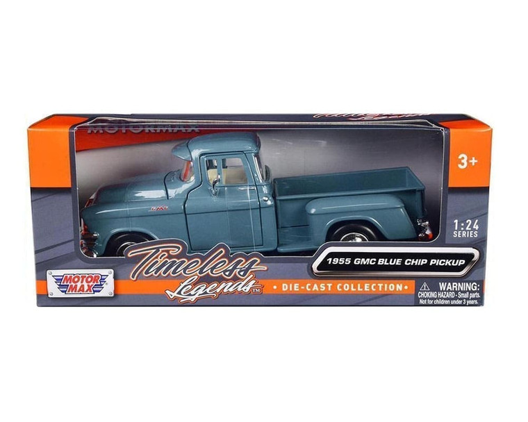 Motormax 1:24 1955 Gmc Blue Chip Pickup Blue Timeless Legends- Diecast
