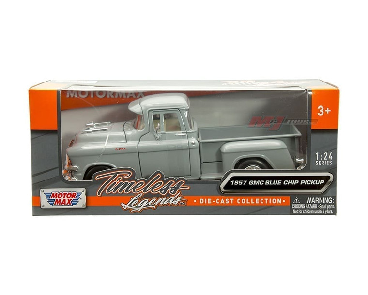 Motormax 1:24 1957 Gmc Blue Chip Pickup Grey Timeless Legends- Diecast