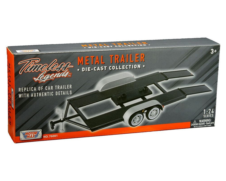 Motormax 1:24 Metal Trailer (black With Silver) Timeless Legends- Diecast