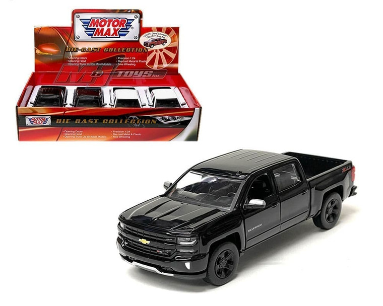 Motormax 1:24 2017 Chevrolet Silverado 1500 Ltz71 Display Tray Set Of 4- Diecast