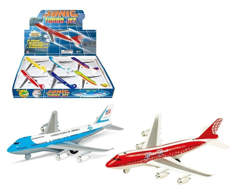 Sonic Turbo Jet 7 Aircraft With Lights And Sounds Display Tray Set Of 6- Diecast