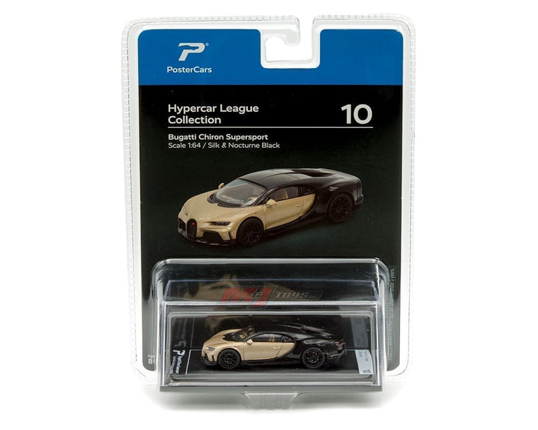 Postercars 1:64 Bugatti Chiron Supersport Silk & Nocturne Black Hypercar League Collection- Diecast