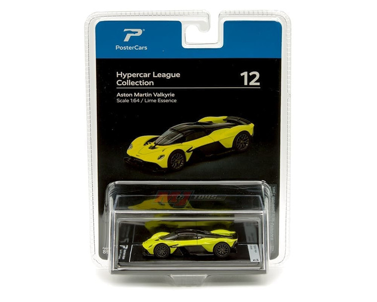 Postercars 1:64 Aston Martin Valkyrie Lime Essence Hypercar League Collection- Diecast