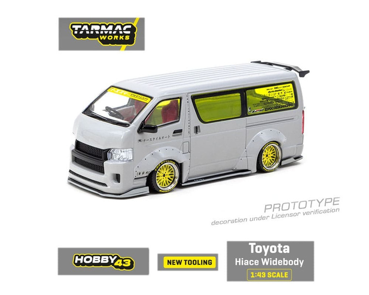 Tarmac Works 1:43 Toyota Hiace Widebody Grey- Diecast