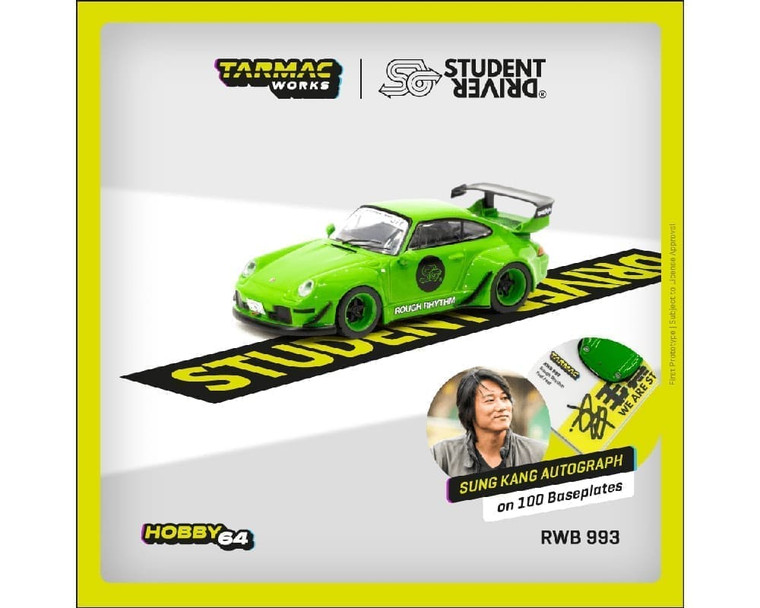 Tarmac Works 1:64 Rwb 993 Rough Rhythm Fuel Fest Student Driver Green Hobby64- Diecast