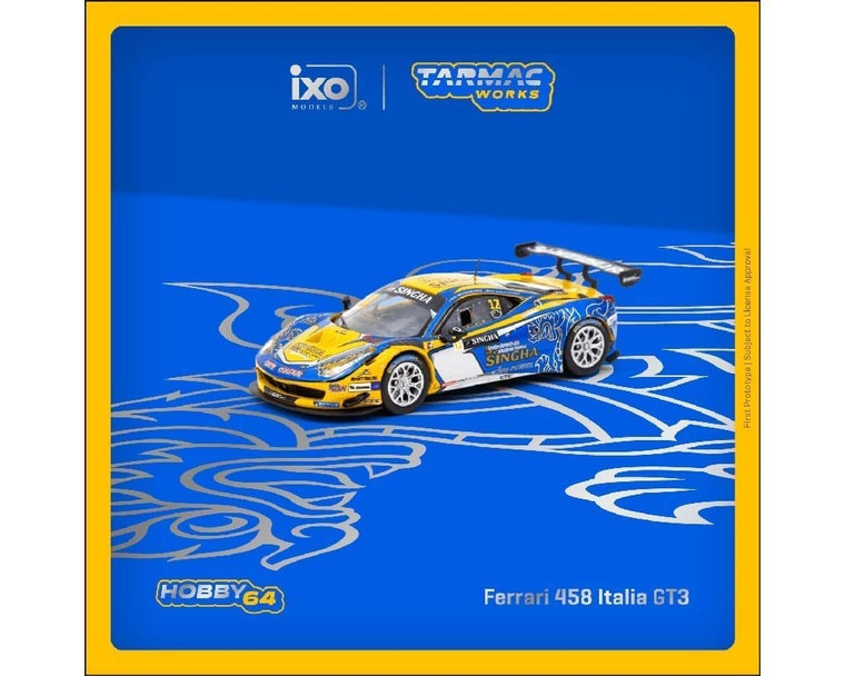 Tarmac Works 1:64 Ferrari 458 Italia Gt3 Gt Asia 2016 C. Van Dam / P. Bhirombhakdi- Diecast Tarmac Works 1:64 Ferrari 458 Italia Gt3 Gt Asia 2016 C. Van Dam / P. Bhirombhakdi- Diecast