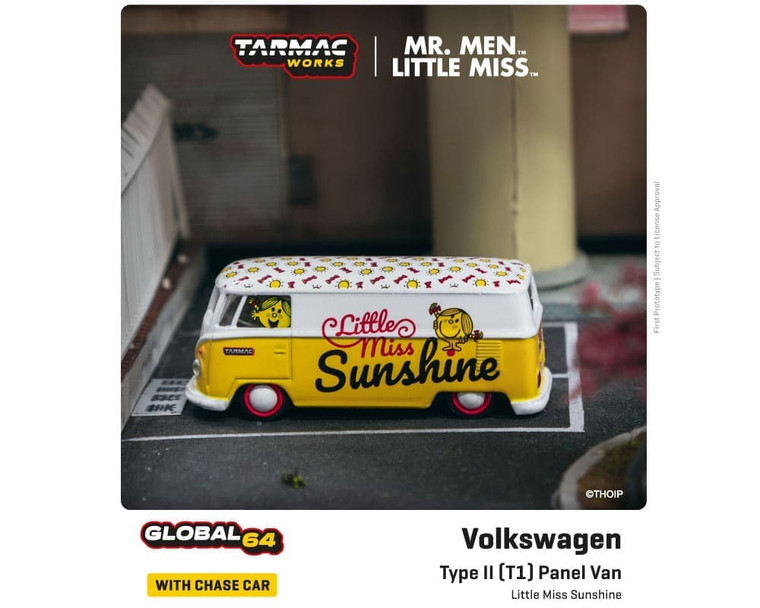 Tarmac Works 1:64 Schuco Volkswagen Vw Type Ii (t1) Panel Van Mr. Men Little Miss Little Miss Sunshine- Diecast