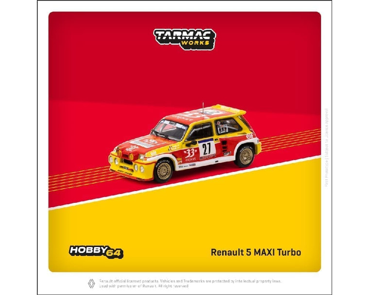 Tarmac Works 1:64 Renault 5 Maxi Turbo Tour De Corse Rallye De France 1985 Didier Auriol / Bernard Occelli Hobby64- Diecast Tarmac Works 1:64 Renault 5 Maxi Turbo Tour De Corse Rallye De France 1985 Didier Auriol / Bernard Occelli Hobby64- Diecast