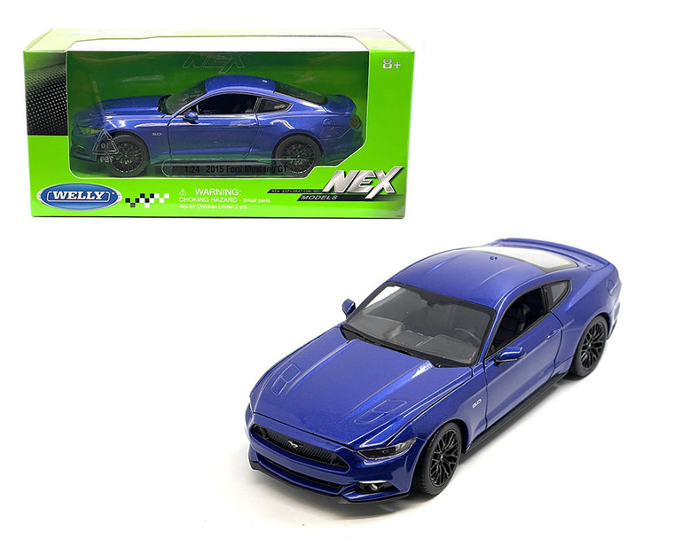 Welly 1:24 2015 Ford Mustang Gt Blue- Diecast