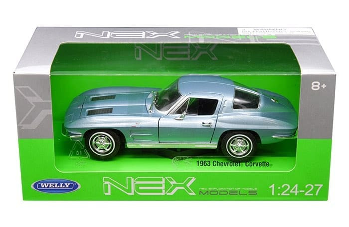 Welly 1:24 1963 Chevrolet Corvette (blue)- Diecast