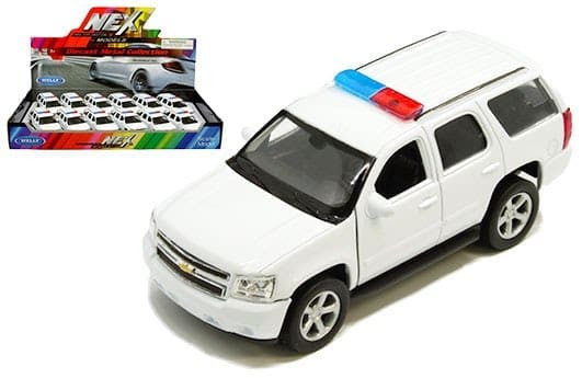 Welly 1:32 2008 Chevrolet Tahoe Police With Light Bar 4.75 Display Tray Set Of 12- Diecast