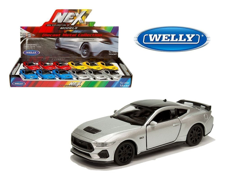Welly 4.75 2024 Ford Mustang Gt 4 Colors Display Tray Set Of 12- Diecast