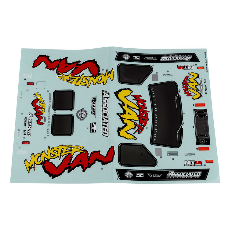 Team Associated - MT12 Monster Van Decal Sheet - 41118