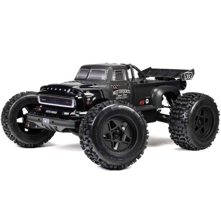 Arrma - 1/8 NOTORIOUS 4X4 6S BLX BRUSHLESS V6 STUNT TRUCK RTR (Black) - 8611V6T1
